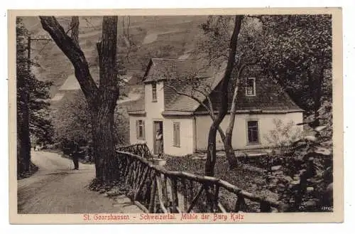 [Ansichtskarte] 5422 LORELEY - SANKT GOARSHAUSEN, Mühle der Burg Katz im Schweizertal, Verlag Usinger. 