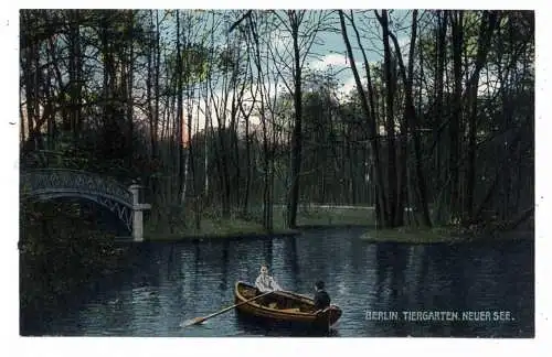 1000 BERLIN - TIERGARTEN, Ruderpartie auf dem Neuen See