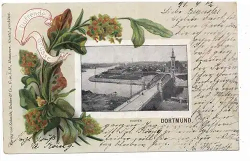 4600 DORTMUND, Hafen, Duftende Grüße, Pflanzenornamente, 1902