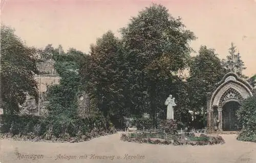 [Ansichtskarte] 5480 REMAGEN, Anlagen mit Kreuzweg und Kapellen, 1907. 