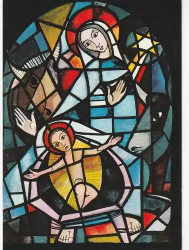 [Ansichtskarte] KRIPPE / CRIP / CULLA - Chorfenster St. Martini Bad Münster am Stein. 