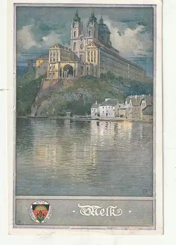 [Ansichtskarte] A 3390 MELK, Stift Melk, Künstler-Karte Deutscher Schulverein. 
