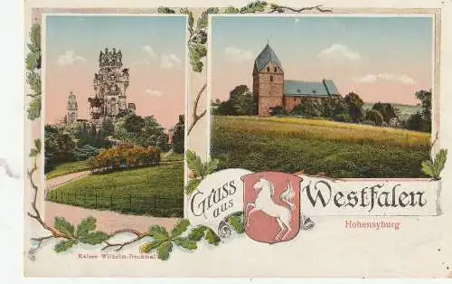 4600 DORTMUND - HOHENSYBURG, Kaiserdenkmal, Kirche