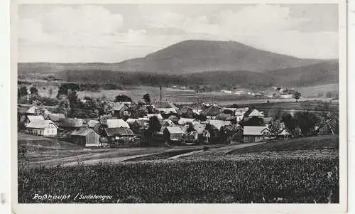 [Ansichtskarte] BÖHMEN & MÄHREN - ROSSHAUPT / ROZVADOV (Tachau), Dorfansicht, Verlag Schießl. 