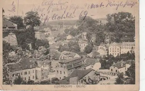 [Ansichtskarte] L 1000 LUXEMBURG STADT, Grund, 1918, Deutsche Feldpost, Verlag Houstraas. 