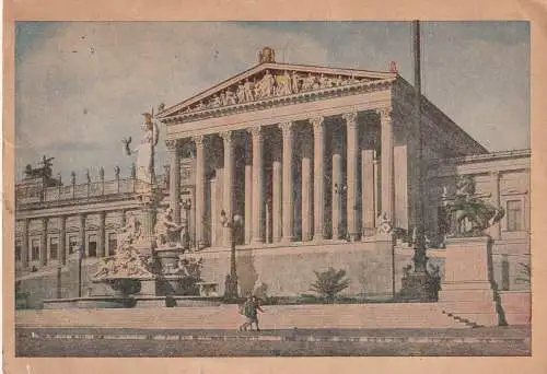 A 1000 WIEN, Parlament, AK nach Belgien, 1952, Zivilzensur, kl. Einriss