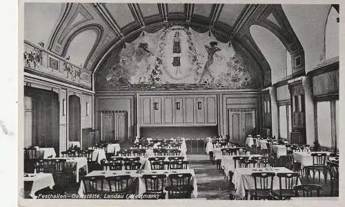 [Ansichtskarte] 6740 LANDAU, Festhallen - Gaststätte, Innenansicht. 