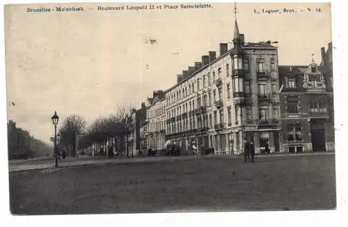 [Ansichtskarte] B 1080 BRUSSEL - MOLENBEEK, Boulevard Leopold II, Edit.: Lagaert # 14, 1907. 