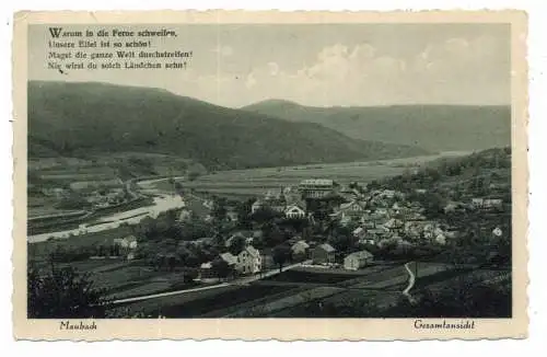 [Ansichtskarte] 5166 KREUZAU - MAUBACH, Gesamtansicht,"Warum in die Ferne schweifen, Unsere Eifel ist so schön....", Verlag Peters. 