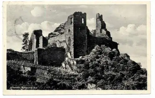 [Ansichtskarte] 5486 ALTENAHR, Burgruine Are in den Weinbergen, 1953. 