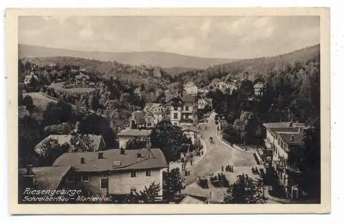 [Ansichtskarte] NIEDER - SCHLESIEN - SCHREIBERHAU - MARIENTAL / SZKLARSKA POREBA, Blick entlang der Hauptstrasse, Verlag Höckendorf. 