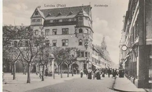 [Ansichtskarte] 6740 LANDAU, Marktstrasse, Litfaßsäule. 
