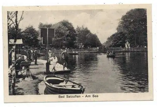 [Ansichtskarte] 4902 BAD SALZUFLEN, Am See, belebte Szene, 1927. 