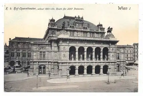 A 1000 WIEN, Hofoperntheater 1910, Verlag Ledermacher