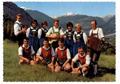 [Ansichtskarte] A 6425 HAIMING, Volkstanzgruppe Haiming, Silber-Buam, Autogramme. 