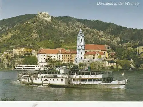 [Ansichtskarte] BINNENSCHIFFE - DONAU, "STADT PASSAU" vor Dürnstein. 