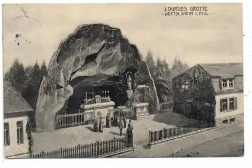 [Ansichtskarte] F 68920 WETTOLSHEIM, Lourdes - Grotte, 1912. 