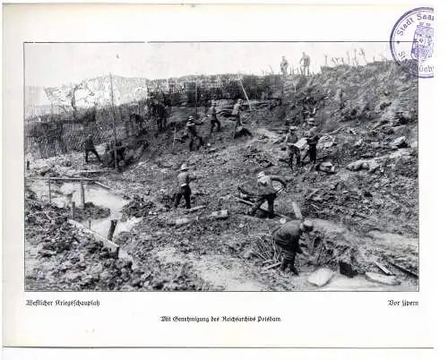 B 8900 YPERN / IEPER, 1.Weltkrieg, Schanzarbeiten Deutscher Soldaten, Photo 24 x 16,7 cm