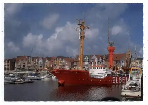 [Ansichtskarte] 2190 CUXHAVEN, Hafen, ehemaiges Feuerschiff "ELBE 1". 