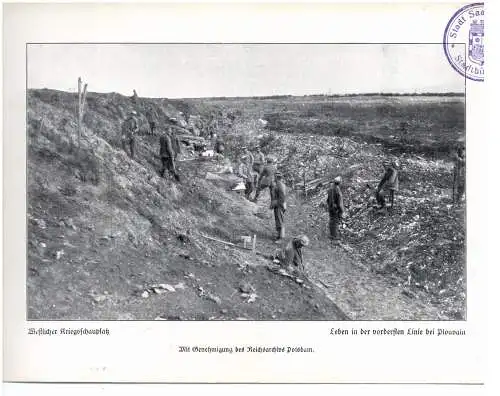 F 62118 PLOUVAIN, 1. Weltkrieg, vorderste Reihe bei Plouvain, Photo 24 x16,7 cm