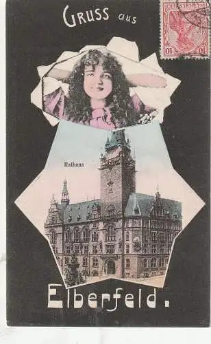 [Ansichtskarte] 5600 WUPPERTAL - ELBERFELD, Gruss aus..., Rathaus, 1906. 