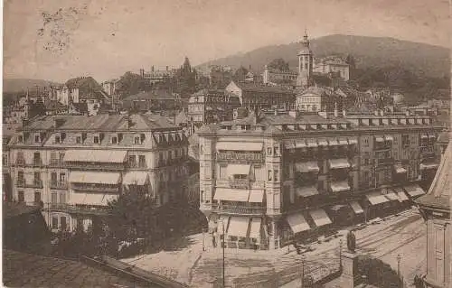 [Ansichtskarte] 7570 BADEN - BADEN, Leopoldsplatz, Hotel Victoria, 1913. 