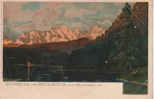 KÜNSTLER / ARTIST - MICHAEL ZENO DIEMER, Wetterstein und Dreithorspitze vom Walchensee aus