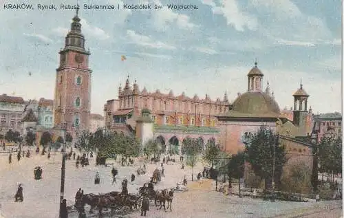 [Ansichtskarte] PL 30000 KRAKAU / KRAKOW, Rynek, Ratusz.... 1923. 