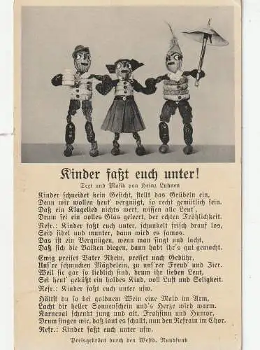 4060 VIERSEN - DÜLKEN, KARNEVALS - LIED, "Kinder faßt euch unter" von Heinz Luhnen