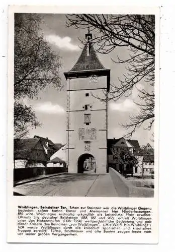 7050 WAIBLINGEN, Beinsteiner Tor, frühe Chronik - Karte