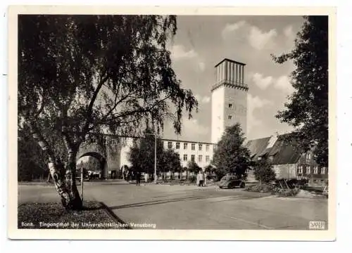 [Ansichtskarte] 5300 BONN - VENUSBERG, Eingangshof der Universitätsklniken, VW - Käfer, 1954. 