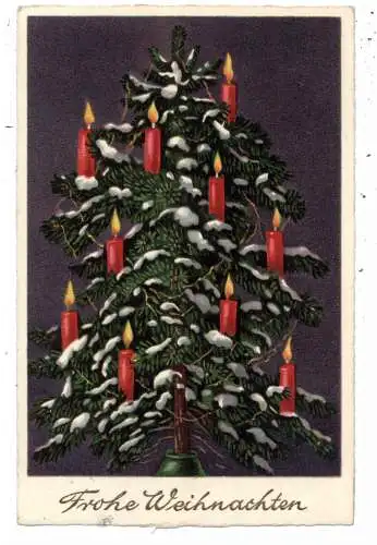 [Ansichtskarte] WEIHNACHTEN / CHRISTMAS, Weihnachtsbaum mit Kerzen,1934. 