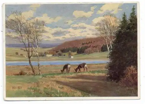 [Ansichtskarte] KÜNSTLER / ARTIST - PAUL HEY, äsende Rehe, Verlag Gunkel. 