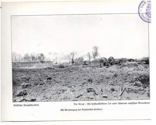 F 62000 ARRAS, 1.Weltkrieg, Umkämpfter Ort vor Arras, englisches Granatfeuer, Photo 24 x 16,7 cm