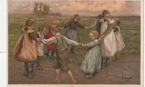 [Ansichtskarte] KINDER / CHILDREN, "Kinderreigen", Künstler-Karte Berthold Genzmer. 