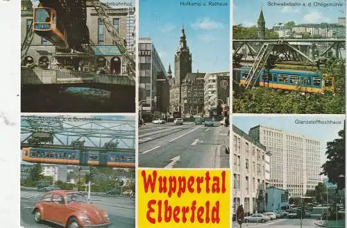 [Ansichtskarte] 5600 WUPPERTAL - ELBERFELD, 5 Ansichten, VW - Käfer. 