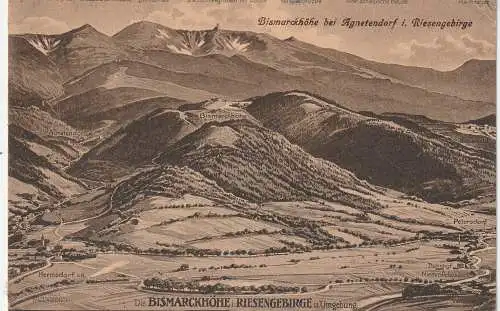 NIEDER - SCHLESIEN - HIRSCHBERG - AGNETENDORF / JELENIA GORA - JAGNIATKOW, Bismarckhöhe, 1920
