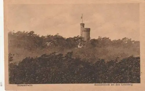 [Ansichtskarte] 6500 MAINZ - GONSENHEIM, Aussichtsturm auf dem Lenneberg, 1936. 