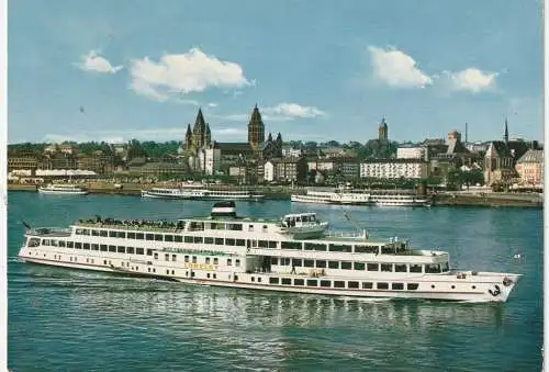 [Ansichtskarte] BINNENSCHIFFE - RHEIN, KÖLN - DÜSSELDORFER "LORELEY" vor Mainz. 