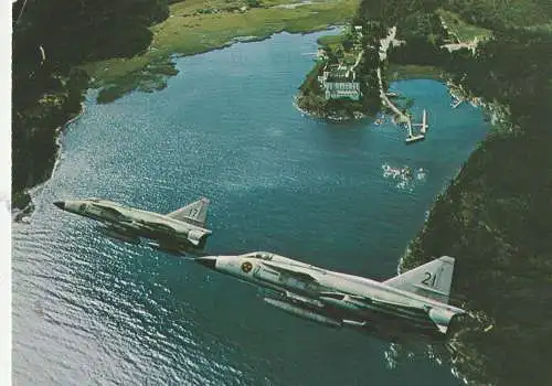 [Ansichtskarte] MILITÄR - FLUGZEUG / AIRPLANE, AJ 37 VIGGEN - Schweden. 