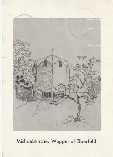 [Ansichtskarte] 5600 WUPPERTAL - ELBERFELD, Michaeliskirche, Künstler-Karte. 