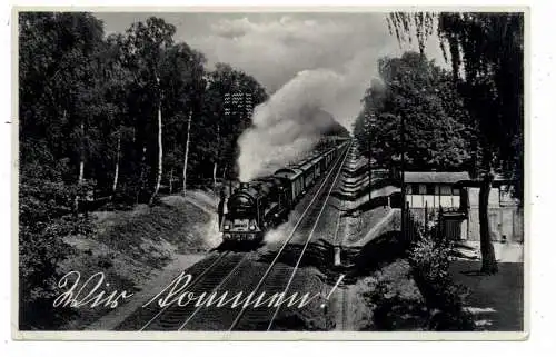 EISENBAHN / RAILWAY, Dampflokomotive in voller Fahrt