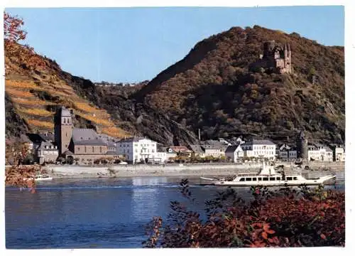 [Ansichtskarte] BINNENSCHIFFE - RHEIN, Rheinfähre vor St. Goarshausen. 