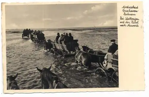 [Ansichtskarte] 2190 CUXHAVEN - DUHNEN, Wattwagen auf der Fahrt nach Neuwerk, Verlag Waldmann. 