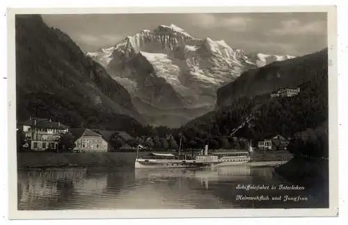 [Ansichtskarte] BINNENSCHIFFE - AARE / Brienzer See, "HELVETIA" vor Interlaken. 