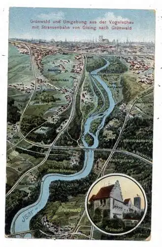 8022 GRÜNWALD, Felle - Panoramakarte, Ecken leicht berieben