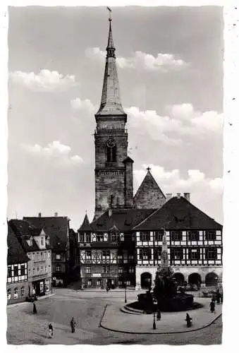 [Ansichtskarte] 8540 SCHWABACH, Rathaus und Schöner Brunnen. 