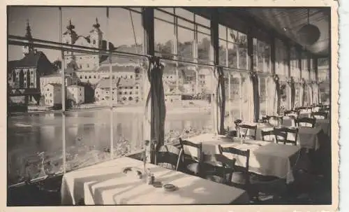 [Ansichtskarte] A 4400 STEYR, Gasthof Zipfer, Innenansicht, deutsche Feldpost März 1938. 