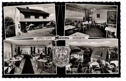 [Ansichtskarte] 5760 ARNSBERG, Hotel - Cafe Haus Swora, 1962. 
