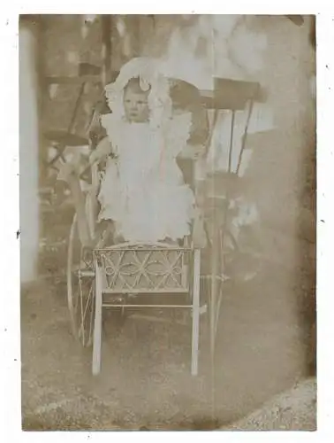 KINDERWAGEN / Landau / Pram / Cochecito / Carrozzina, Photo ca. 1890 8,2 x 11,6 cm